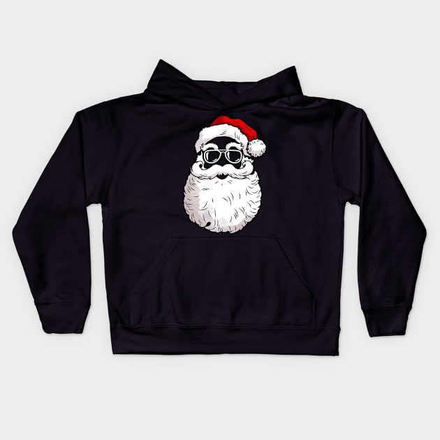 Hipster Santa Kids Hoodie by GuiltlessGoods